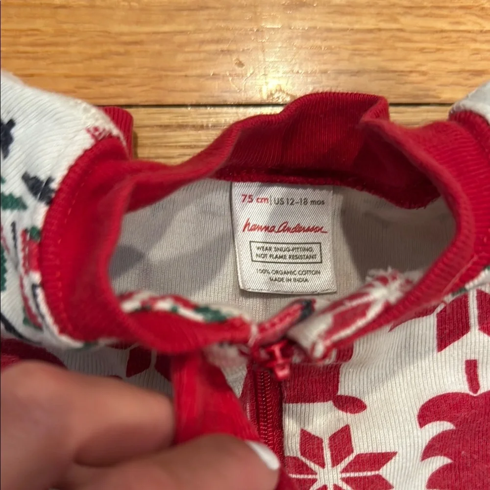 Red and White Reindeer Pattern Onesie - Picture 3 of 4